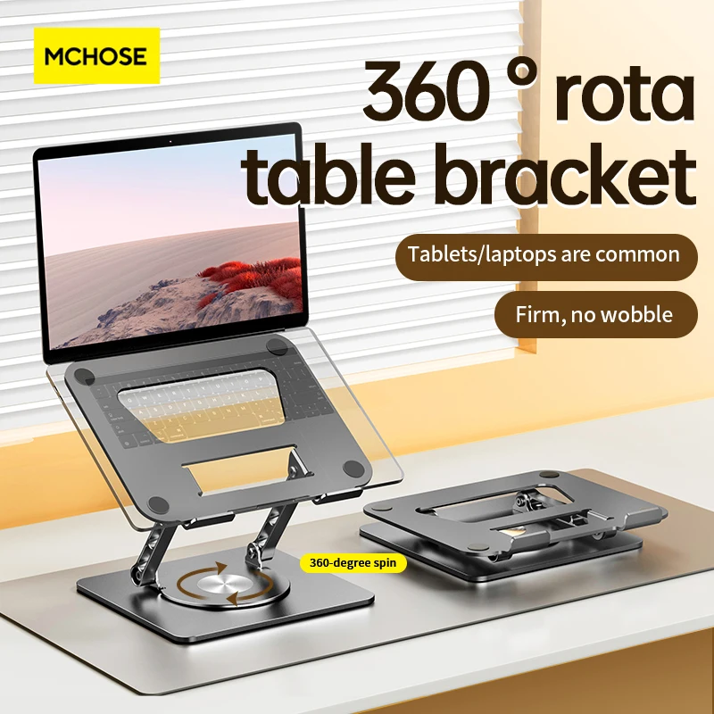 MC 652 Laptop Stand Aluminium Alloy Foldable Tablet Rotale Stand Macbook Laptop Portable Fold Holder Cooling Bracket Support