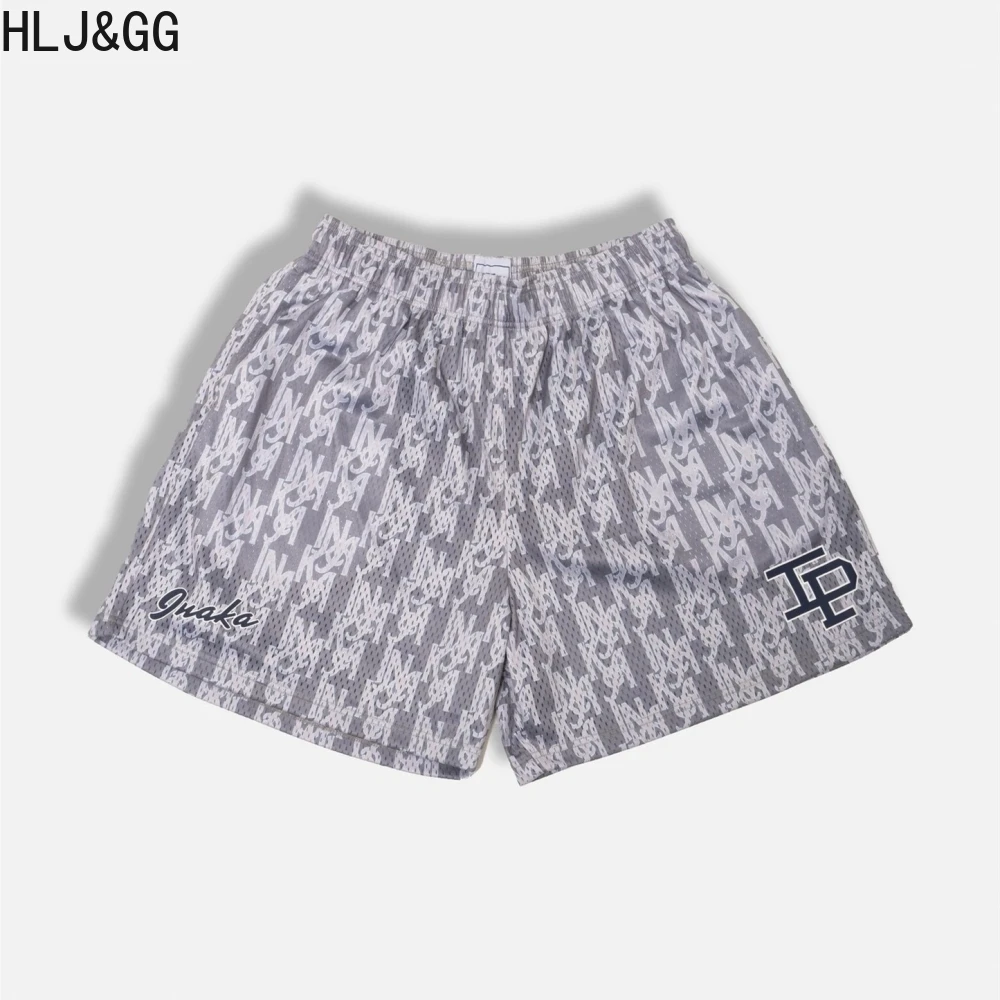 HLJ&GG Summer Single Layer Mesh Shorts for Mens Fashion Man's Printing Shorts Causal Sporty Running Fitness Shorts New Arrivals