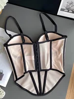 Sexy Color Blo Fibone Waist Cinched Crop Top Women's Autumn Winter Ins Hot Girl Design Sense Strap Vest Sensual Tube Top - Image 4
