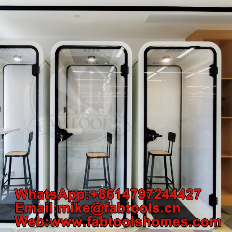 Soundproof Office Pod Privacy Phone Booth Room Dividers for Open Plan Offices Portable Meeting Spaces with Acoustic Panels