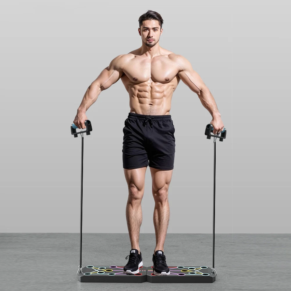 Folding Push-up Board Push-up Support Heavy Duty Floor Push Up Handle Non Slip Portable Fitness Equipment for Strength Training
