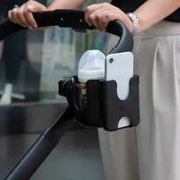 Porte-gobelets pour landau, porte-gobelet d'eau pour poussette de bébé, avec support pour téléphone portable, chariot, poussette de caricyclette, porte-bouteille, porte-téléphone 2