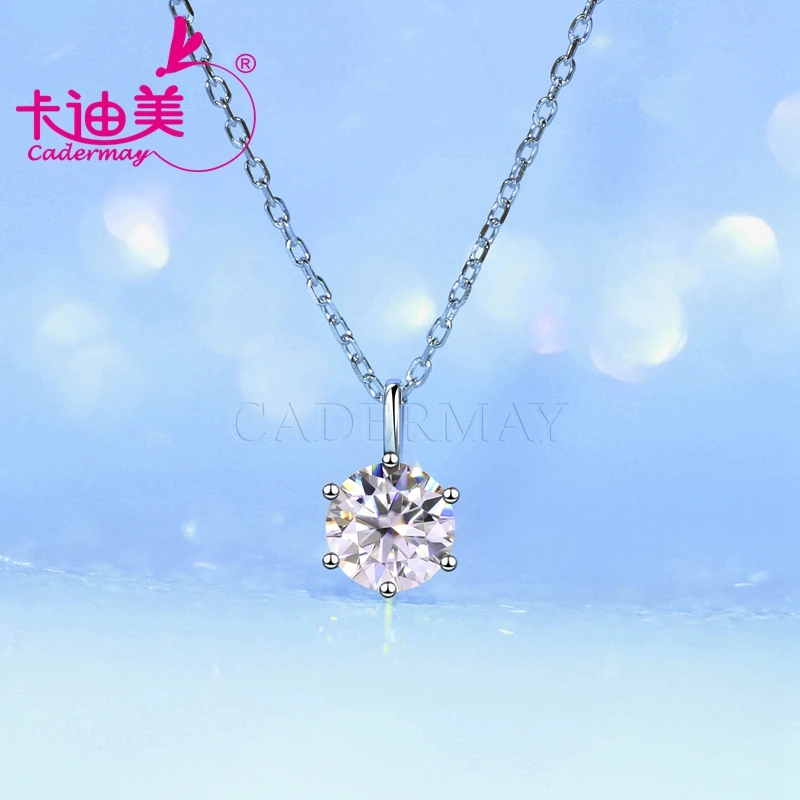 

CADERMAY Trendy Hot Sale Style 6.5mm D VVS Moissanite Link Necklace Chain 925 Sterling Silver Original Chains For Women Jewelry