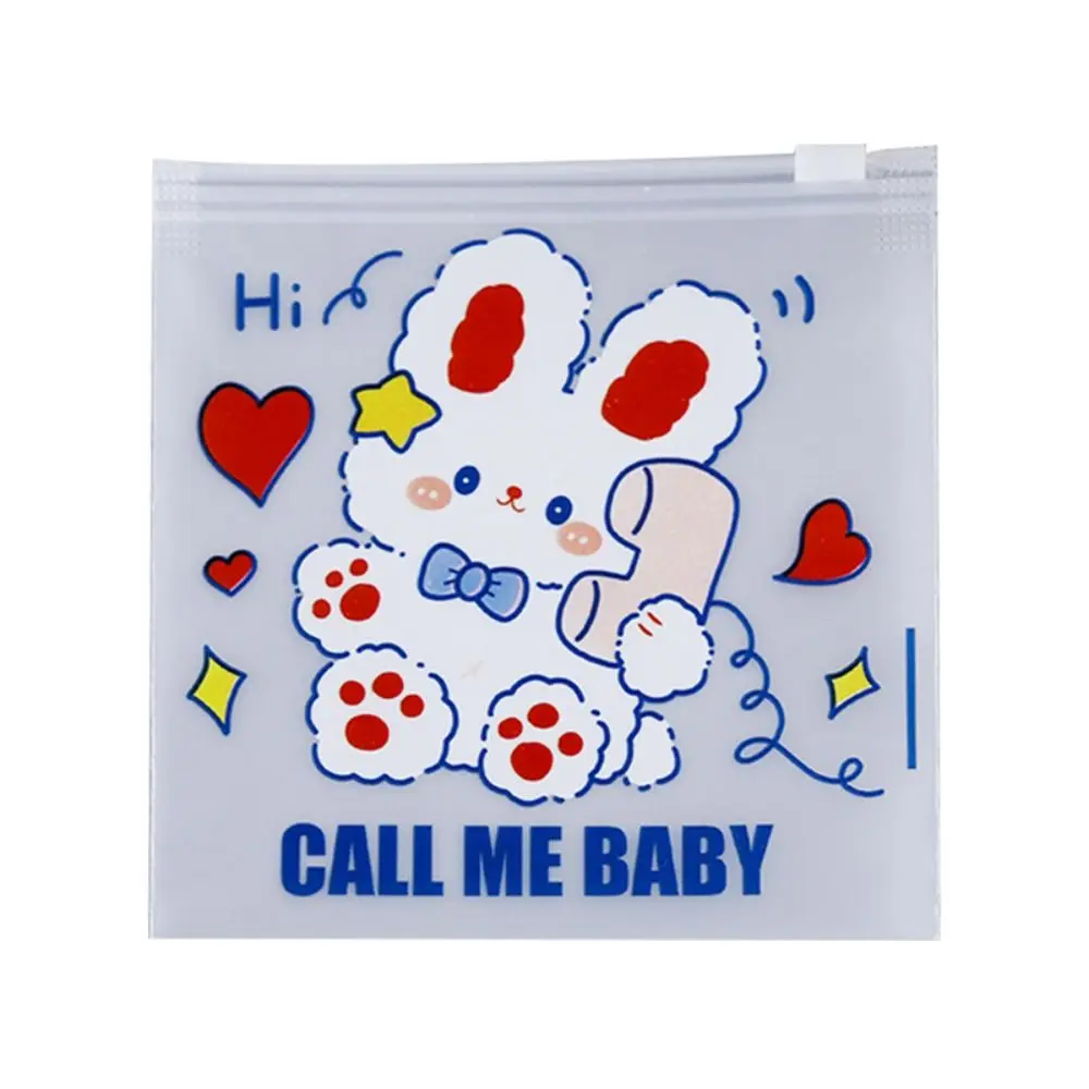Cartoon Zipper Sealing Bag Large-Capacity Pen Bag Student Waterproof Stationery Organizer Transparent Storage