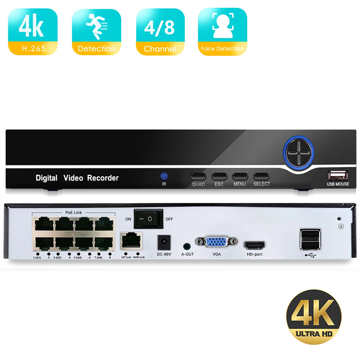 thumbnail image 2 of Hikvision H.265 8 Channel Poe 4k Network Video Recorder Nv 2 of 13