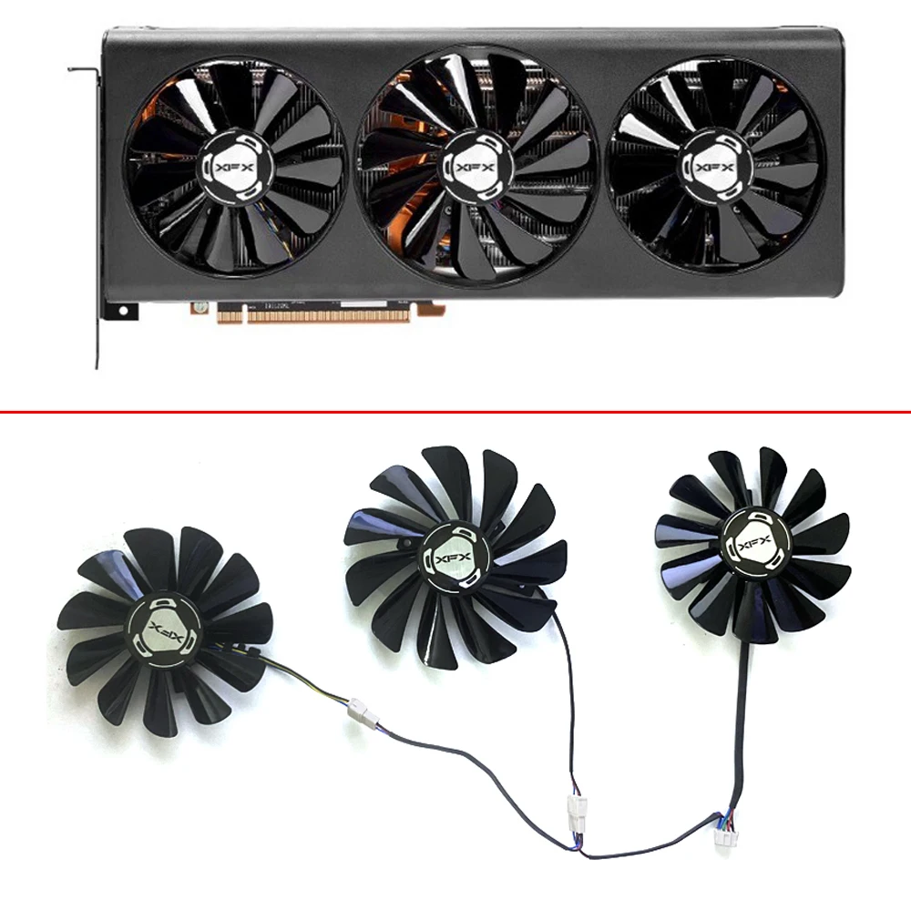 Nuovo 95Mm 85Mm 4Pin Cf1010U12S Dc 12V 0.45A Rx 5700 Gpu Cooler Per Xfx Rx 5700 Radeon 5700 Xt 5600Xt Thicc Iii Ventola Della Scheda Video