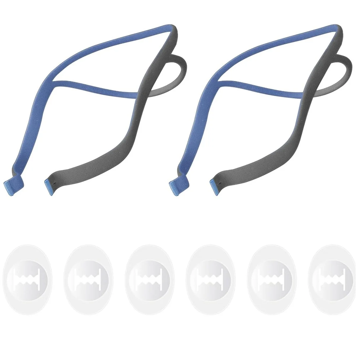 A04R-2-Pack Air Fit P10 Headgear Strap,CPAP Headgear Replacements for Airfit P10 Nasal Pillow Mask,with 6 Adjustment Clips