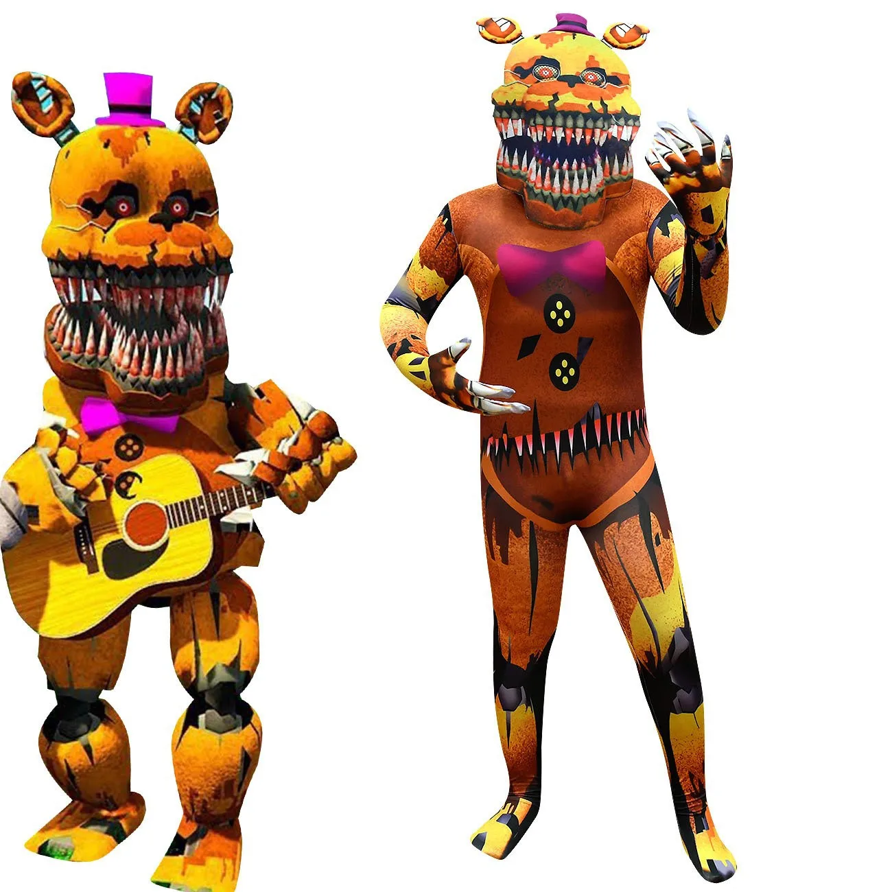 

Children Fnaf Cosplay Jumpsuit Mask Gloves Outfits Cosplay Costume Halloween Carnival Party Disguise Suit Decor Prop Accessories