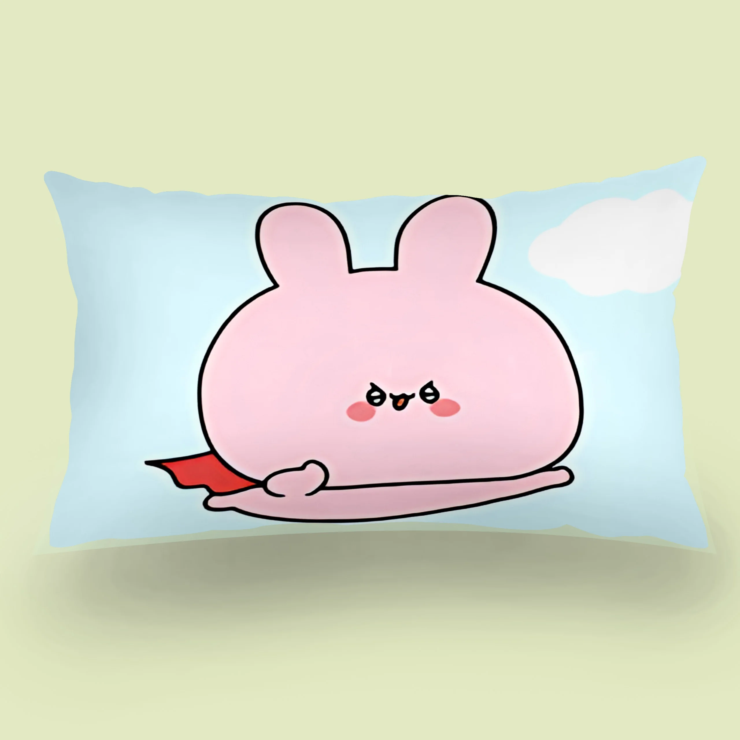 Asamimichaan Asleep Cute Asamimi Square Pillow Covers Cartoon Sofa Decorative Home Double-sided Printing Short Plush Cushion 5