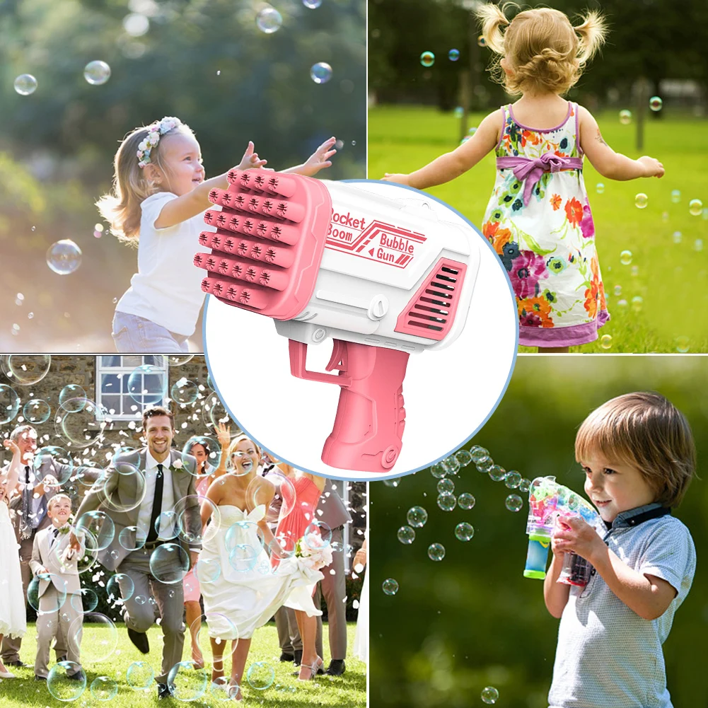32 Holes Bubble Machine Battery Powered Electric Outdoor Bubble Toys Leakproof Without Liquid Anti-Skid Handle for Wedding Props 3