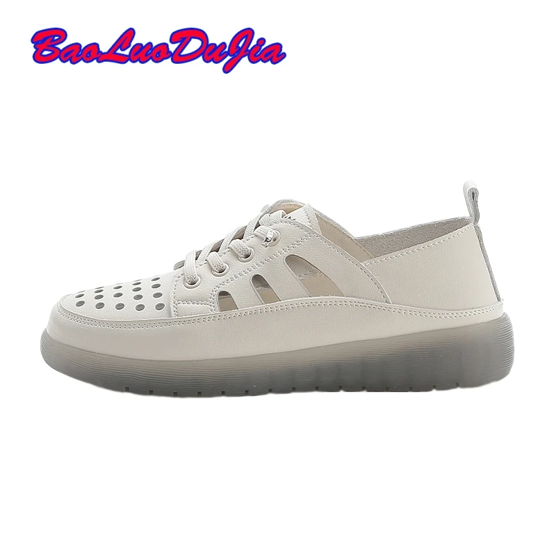 New Women's shoes women Genuine leather Slip on casual shoes Women's Leisure shoes