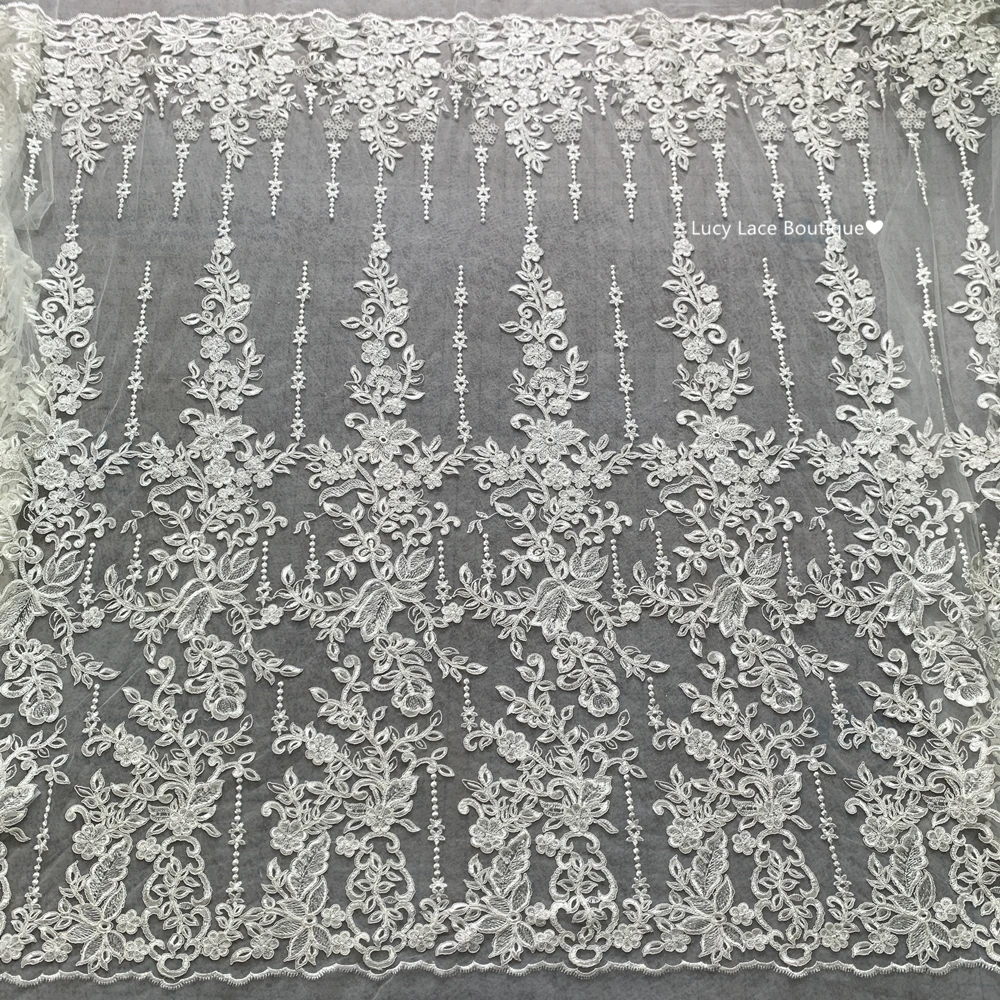 

Швейный материал цвета слоновой кости, аксессуары для шитья, ткани, тюль, вышитые блестки, кружево, акция 1 ярд