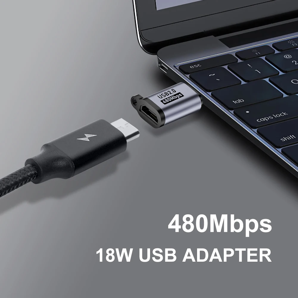 2Pcs 유형 C 여성 마이크로 USB 남성 변환기 5V 2A 유형 C 여성 마이크로 USB/미니 USB 변환기 480Mbps 전화/태블릿/PC