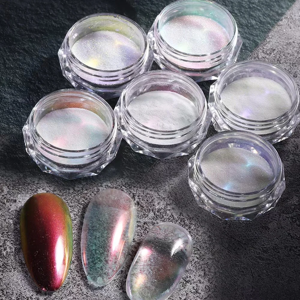 1 G 1 PCS Nail powder Nail Pigment Holographic Mirrorlridescent Mermaid Rubbing DustGlitter Gel Polish ManicureDecoration - 2