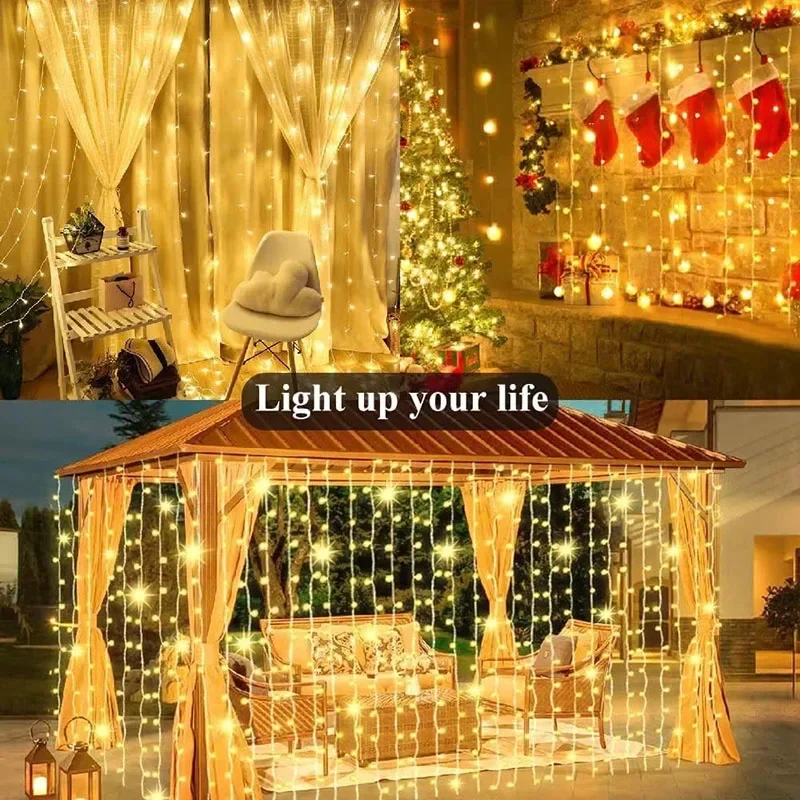 Guirlande lumineuse rideau à lumière LED 5Z, pour l'extérieur, pour  fenêtre, fête, Patio, jardin, noël, décoration de vacances - AliExpress