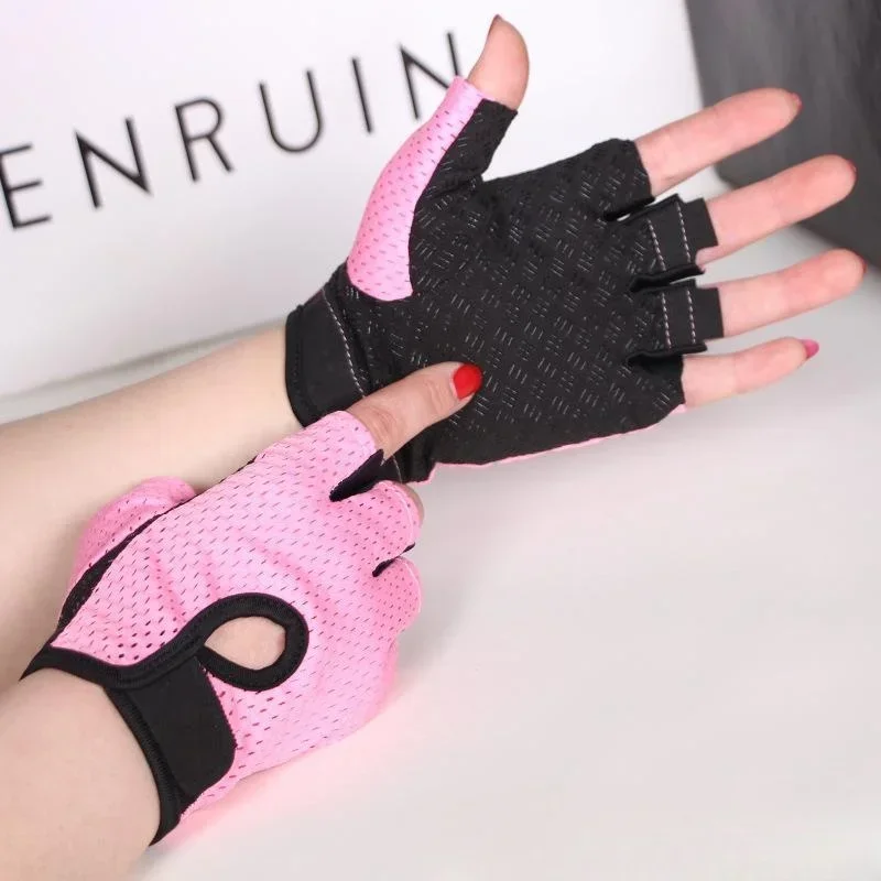 Cycling Fingerless Gloves Professional Gym Fitness Breathable Anti-Slip Women Men Half Finger Summer Fishing Female Bicycle Bike Sports Half Finger Gloves Cycling Gloves Sport Gloves