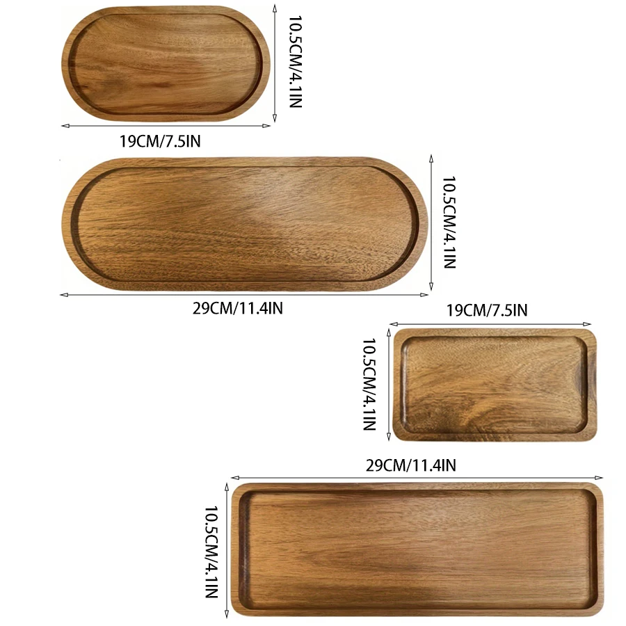 Modern minimalist wooden tray for dessert sushi drink kitchen restaurant coffee dessert shop serving tray jewelry storage plate