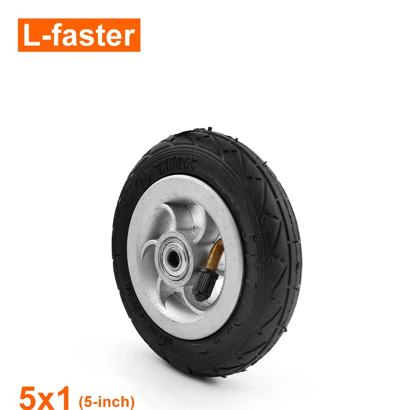 5 Inch Inflation Wheel Using Metal Hub 5x1 Air Tire With Inner Tube Electric Trolley 5" Pneumatic Tyre Gocart Caster