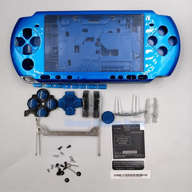 交換用シェル,青,白,透明,tpsp3000 psp 3000コンソール用,ボタン付き