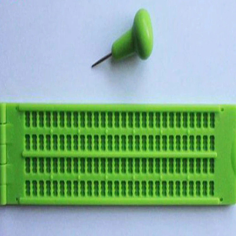 스타일러스 점자 슬레이트 포함 글쓰기 보드, 블라인드 학습 용품, 휴대용 연습, 4 줄, 28 셀