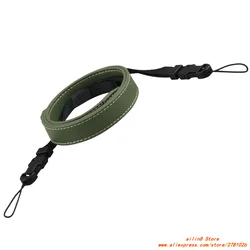 Elegant PU Leather Camera Shoulder and Neck Strap (B style green)