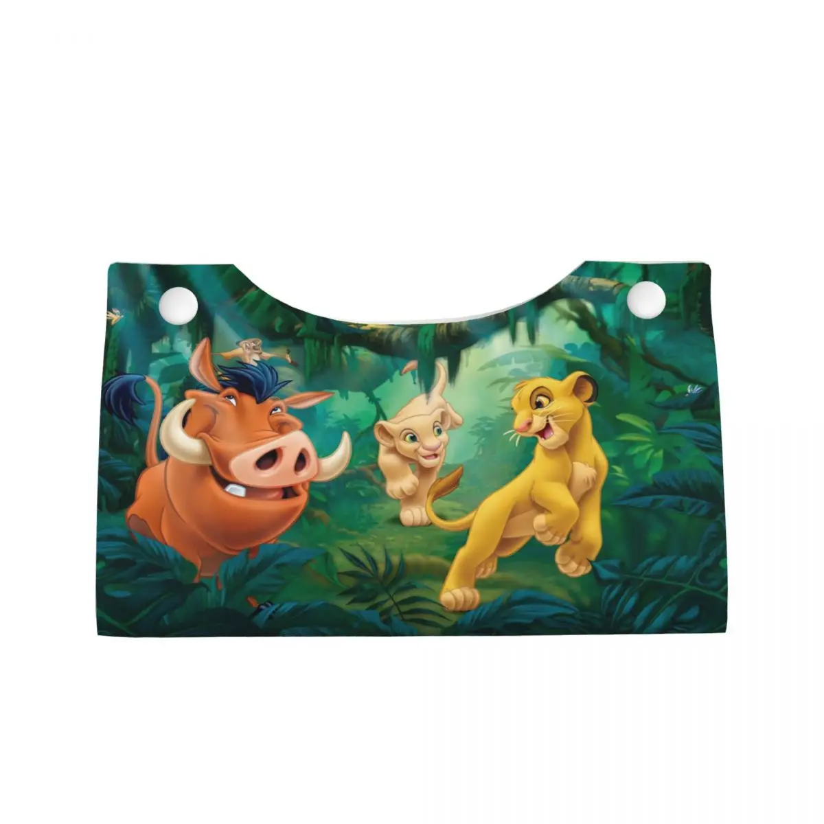 Custom The Lion King Simba Tissue Box Cover Rectangular PU Leather Cartoon Facial Tissues Holder for Office 2