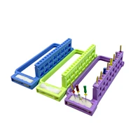 1 pièce Support de rangement pour lime endodontique dentaire avec éponge de nettoyage, autoclavable, organisateur de lime pour canal radiculaire dentaire, 16 trous 4