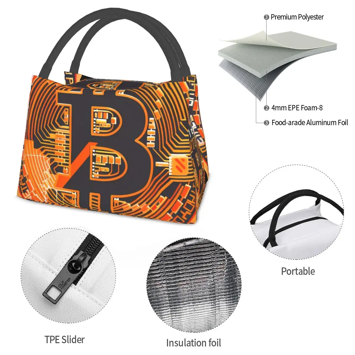 BTC Style Portable insulation bag for Cooler Thermal Food Office Pinic Container