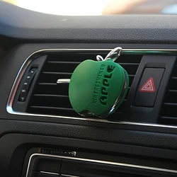 Apple - Shaped Floral Fragrance Car Air Freshener with Decorative Vent Clip (1pc green)