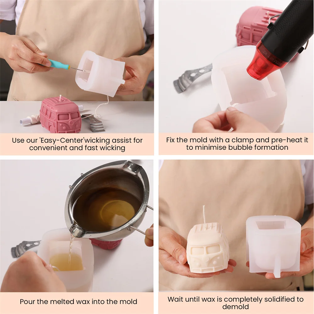 Silicone Molds for Candles DIY Vintage Retro Mini Car Scented Aromatic Candle Making Mould Home Decor