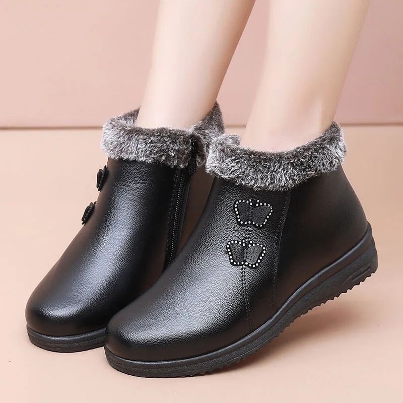 Winter Mom Cotton Boots 2023 New Arrival Ladies Warm Plush Shoes Short Boots Women Cozy Velvet Shoes Black Women's Ankle Boots