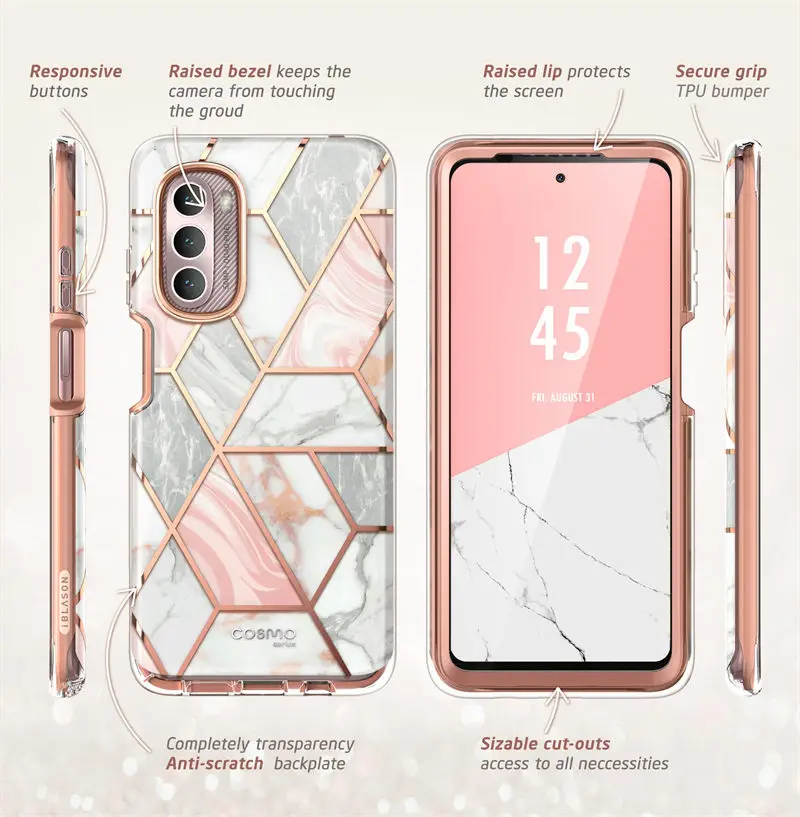 For Moto G Stylus Case 5G (2022) I-BLASON Cosmo Cosmo Slim Full-Body Stylish Protective Case with Built-in Screen Protector
