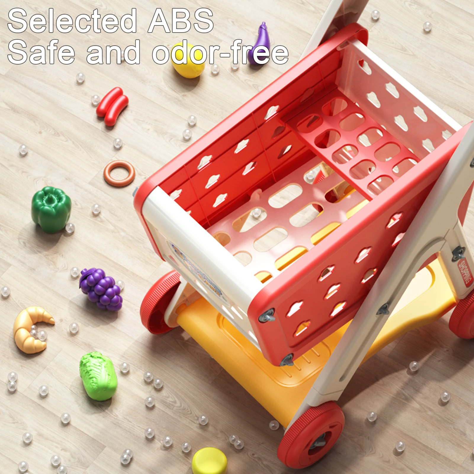 Simulated Fruit Snacks Kids Big storage Cart Play House Pretend living room With Children's Cart Snack storage cart Role Playing 4