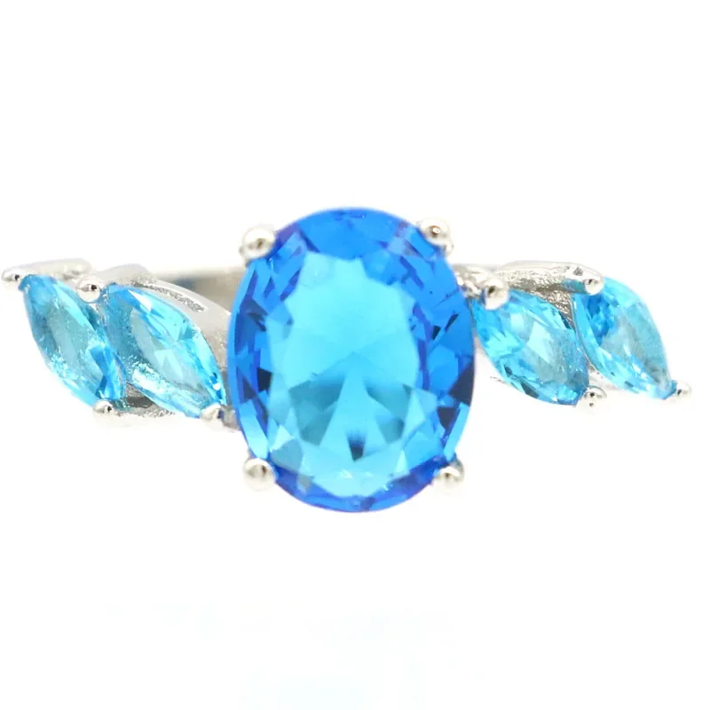 3.5g Customized 925 SOLID STERLING SILVER  Rings London Blue Tanzanite Swiss Blue Aquamarine Tourmaline Citrine Peridot CZ SZ 5-