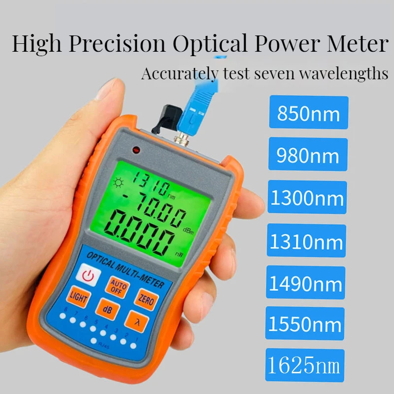 

5 In 1Mini OPM Handheld Mini Fiber Optical Power Meter FTTH Fiber Optical Cable Tester Tool -70+6dBm or -50+26dBm
