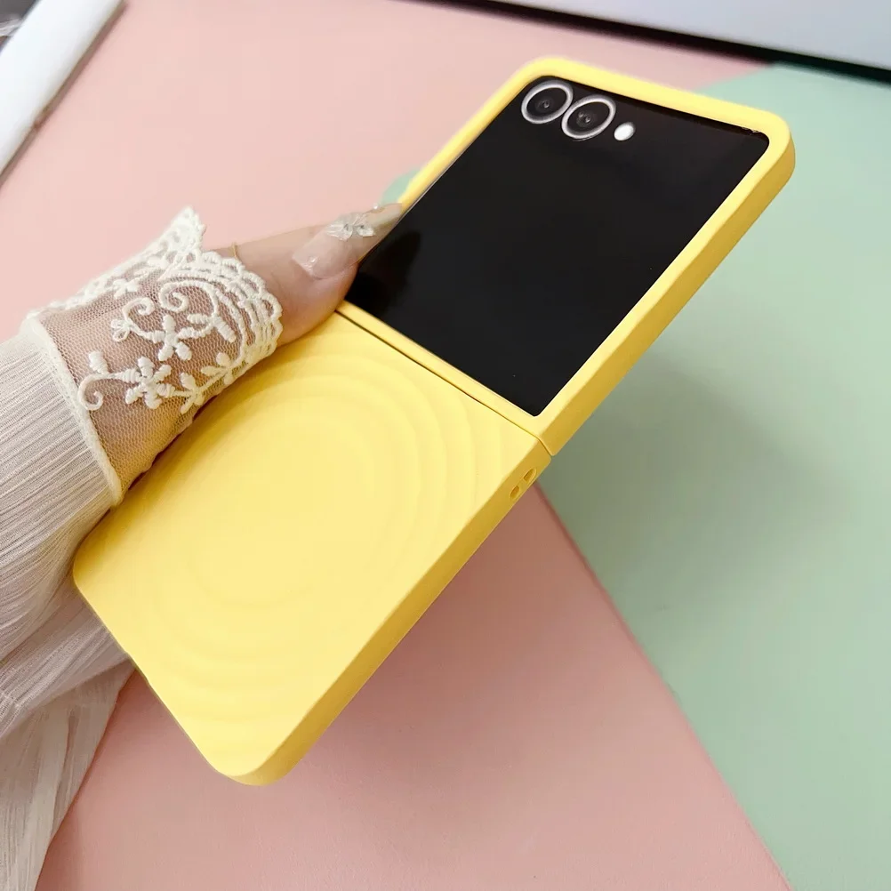 Matte Water Ripple Dopamine Color Magnetic Phone Case with 3D Waves Design - Slim Magsafe Cover