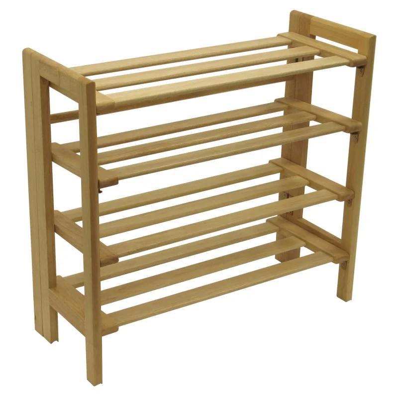 

Winsome Wood Clifford 4-Tier Foldable Shoe Rack, Stackable, Natural Finish