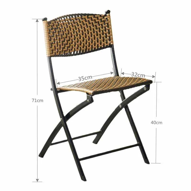 Dining Chairs Metal Space Saving Outdoor Folding Lounge Chair Wicker Beach Sillas De Comedor Balcony Furniture