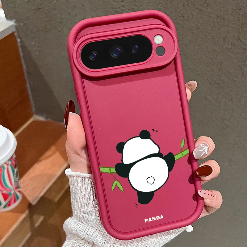 Cartoon Panda Pattern Shockproof Silicone Phone Case - Soft TPU Cover