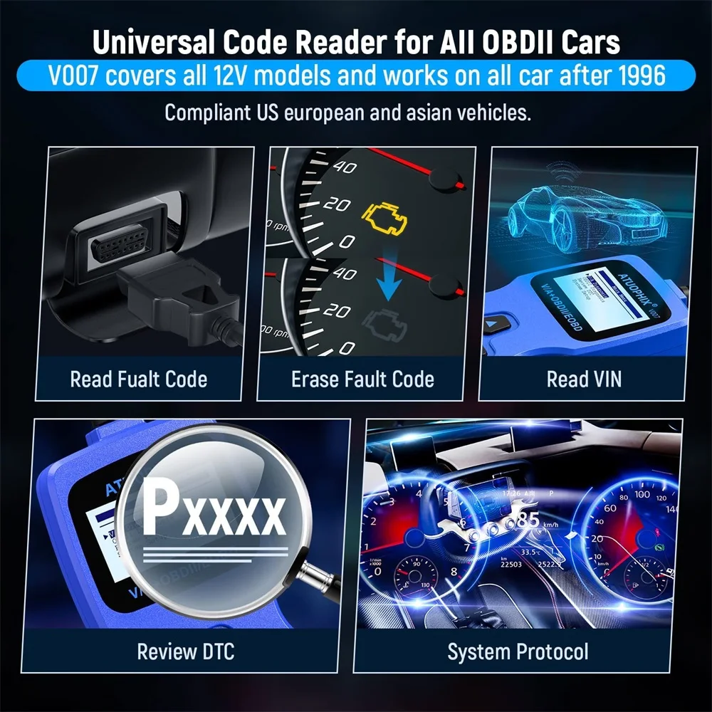 Autophix V007 OBD2 Automotive Scanner Car Diagnostic Tool for Golf 4//5/6/7 T5 Polo Passat b5 b6 ABS EPB Oil Reset Scan Tool 3