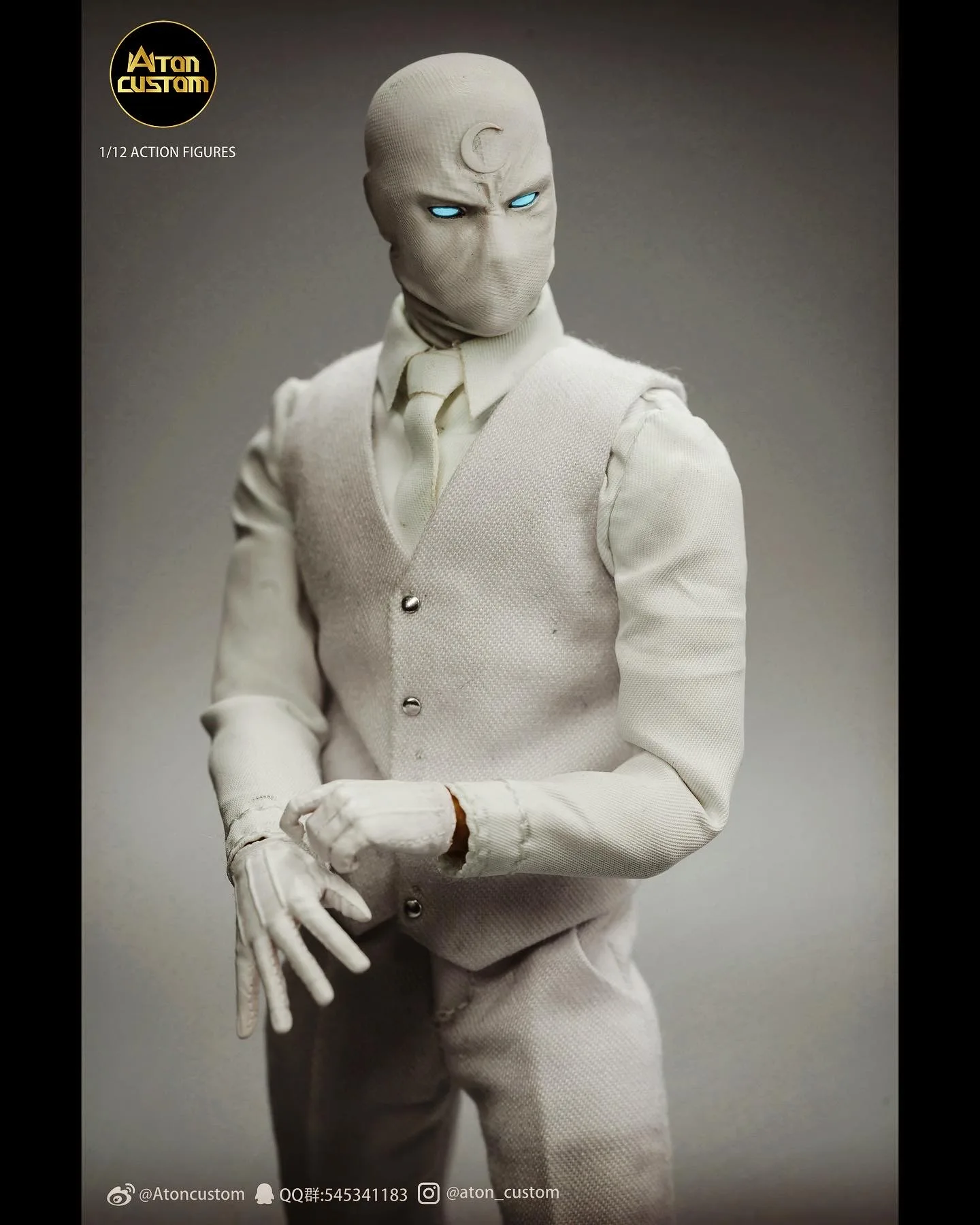 【재고 있음】Moonlight Knight Mr. Night Mr. Knight 1/12 슈트 스타일 Atoncustom 모바일 피겨 모델 완구