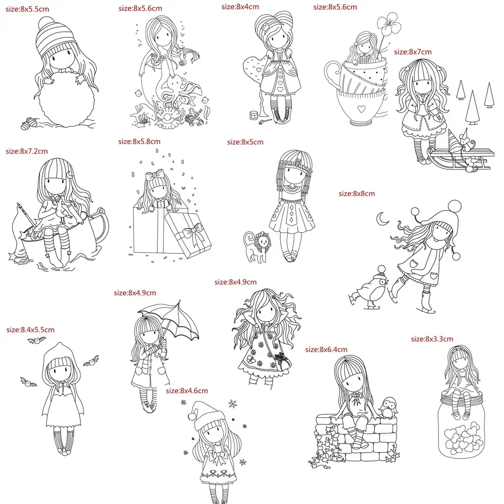 クリアスタンプ メタルカッティングダイ 女の子