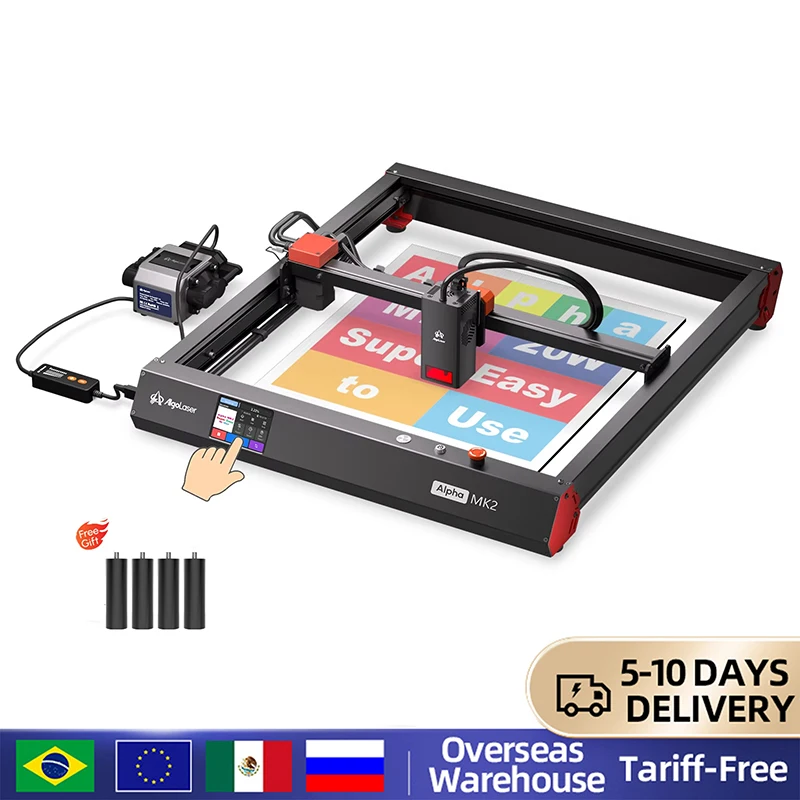 AlgoLaser Alpha MK2 Powerful Woodworers Laser Engraver Cutter With Air Aissit Desktop Metal Wood CNC Engraving Cutting Machine