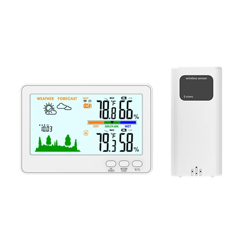 Wholesale 433MHZ Digital Indoor Outdoor Thermometer Hygrometer Wireless  Weather Station with Air Pressure Trend From m.