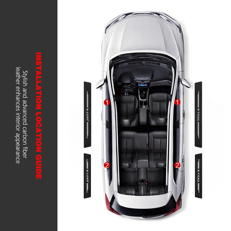 Фото 5 шт. для Nissan Xtrail X Trail T30 T31 T32 автомобильный порог из углеродного волокна автомобильный бампер педаль Защитные колодки №4