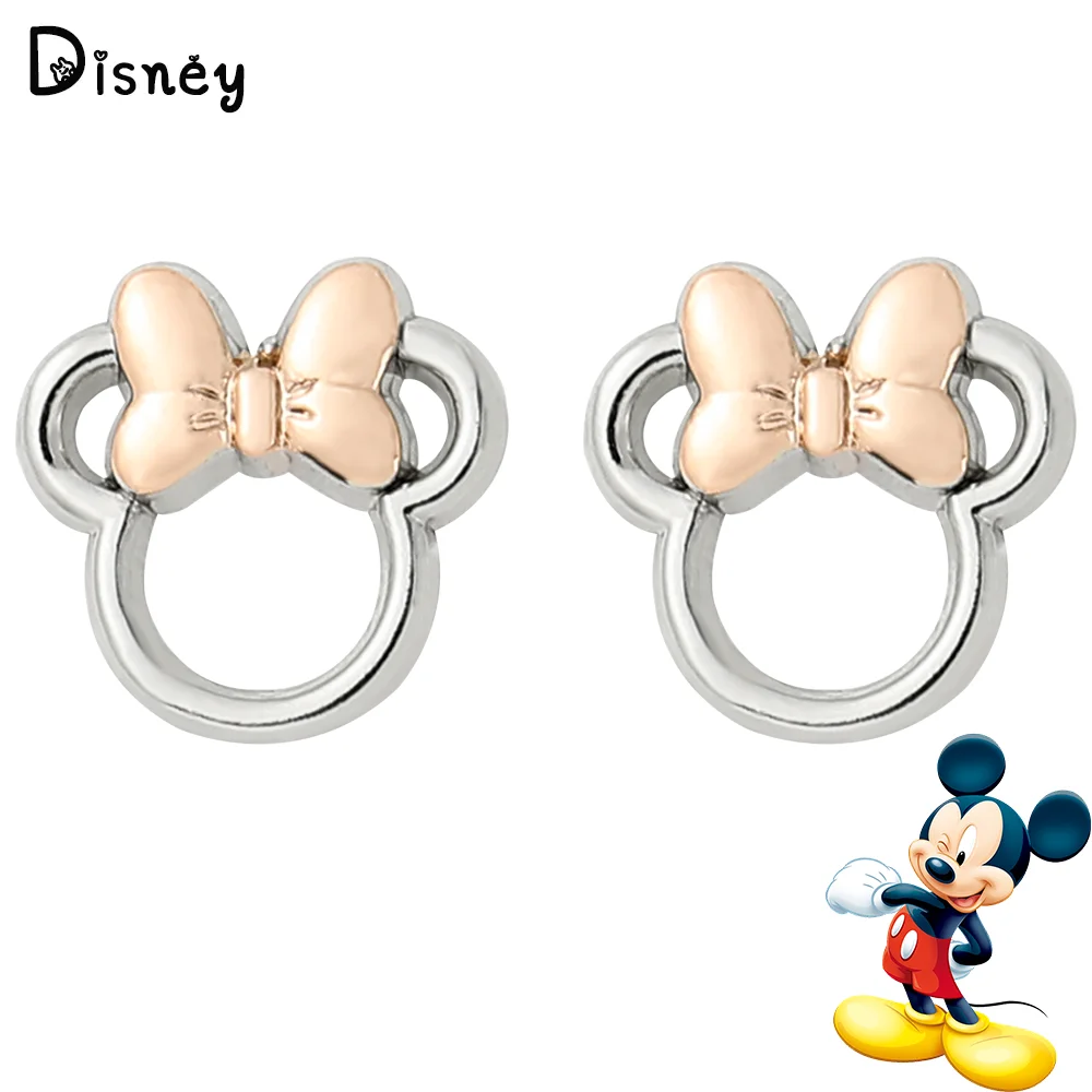 

Disney Mickey Ear Studs Earrings Luxury Charm Jewelry Mickey Mouse Bowknot Earrings Fashion Accessories for Women Quality Gifts