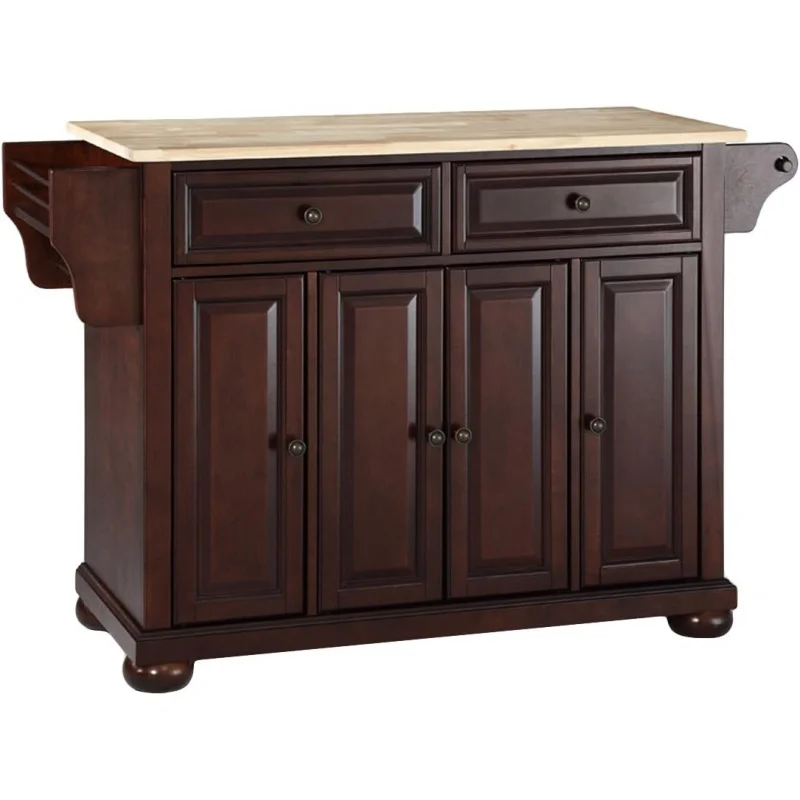 

Crosley Furniture Alexandria Kitchen Island with Natural Wood Top - Vintage Mahogany