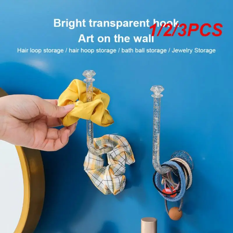 

1/2/3 шт., прозрачные крючки для хранения волос