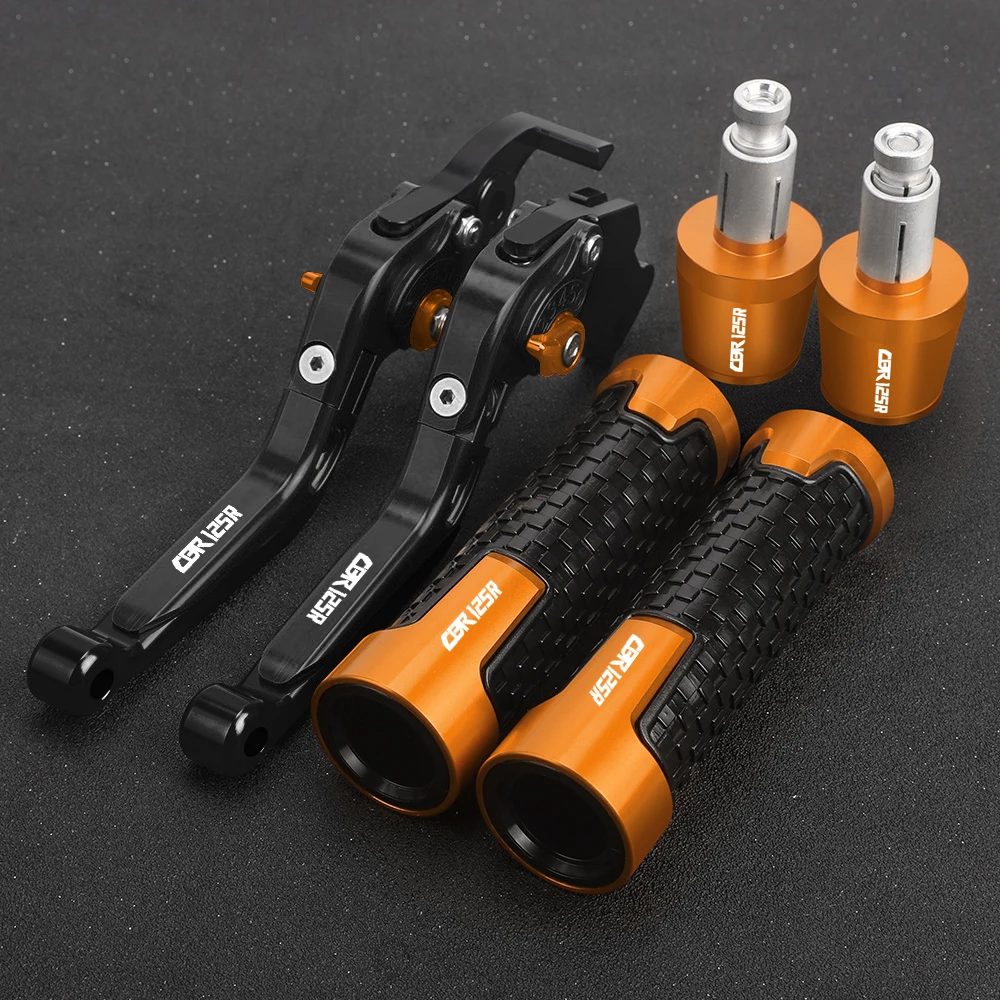 Palancas De Freno Y Embrague Plegables Para Honda CBR500R (2013-2019) - CNC Aluminio Naranja - Ajustables Y Antideslizantes