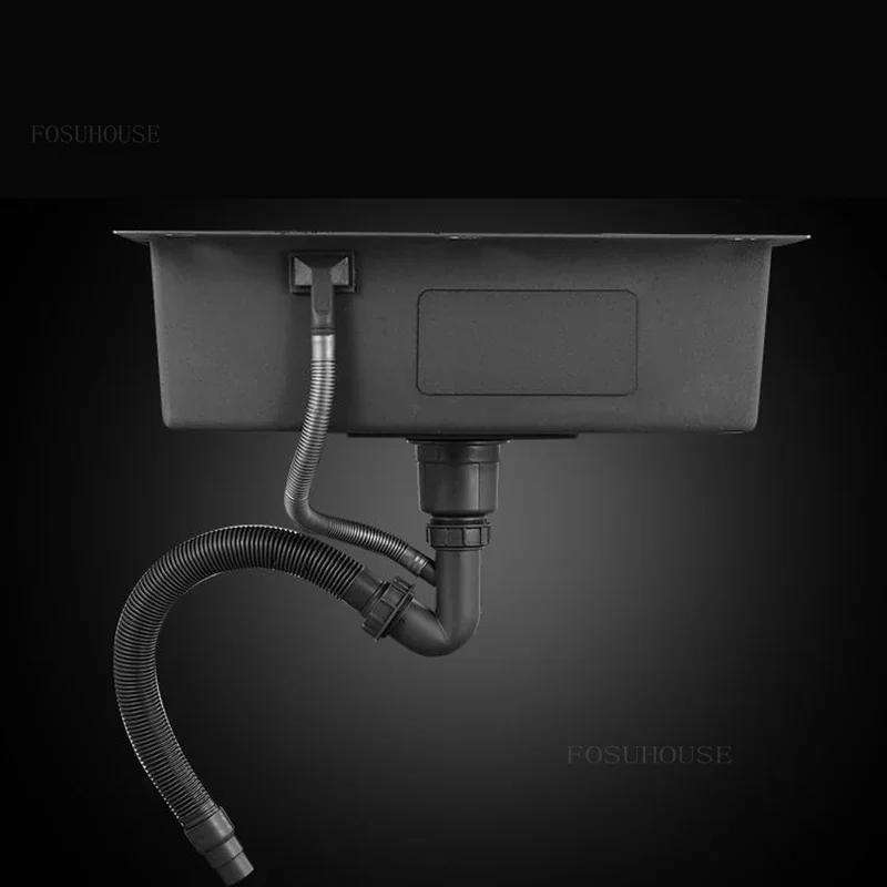 Kitchen Sink Single-slot 304 Stainless Steel Thickened Handmade Wash Basin Household Dishwashing Sink Large Under-counter Basin